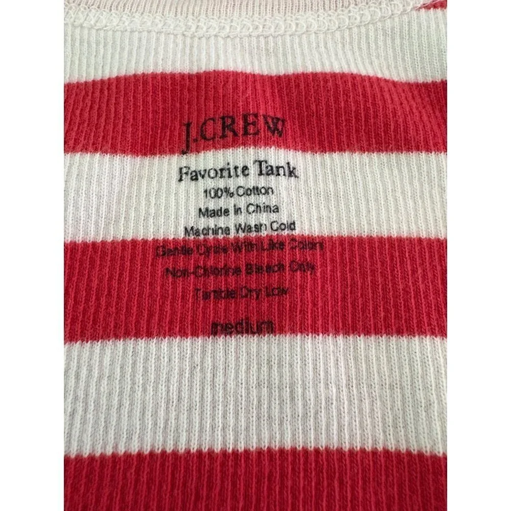 J. Crew Striped Favorite Tank Nautical Sailboat Coastal Summer Size Medium - Picture 5 of 8